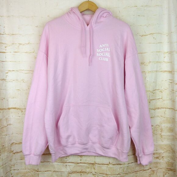 Anti Social Social Club ASSC Hoodie Men XL Pink Know You Better  Sweatshirt USA - Picture 1 of 13